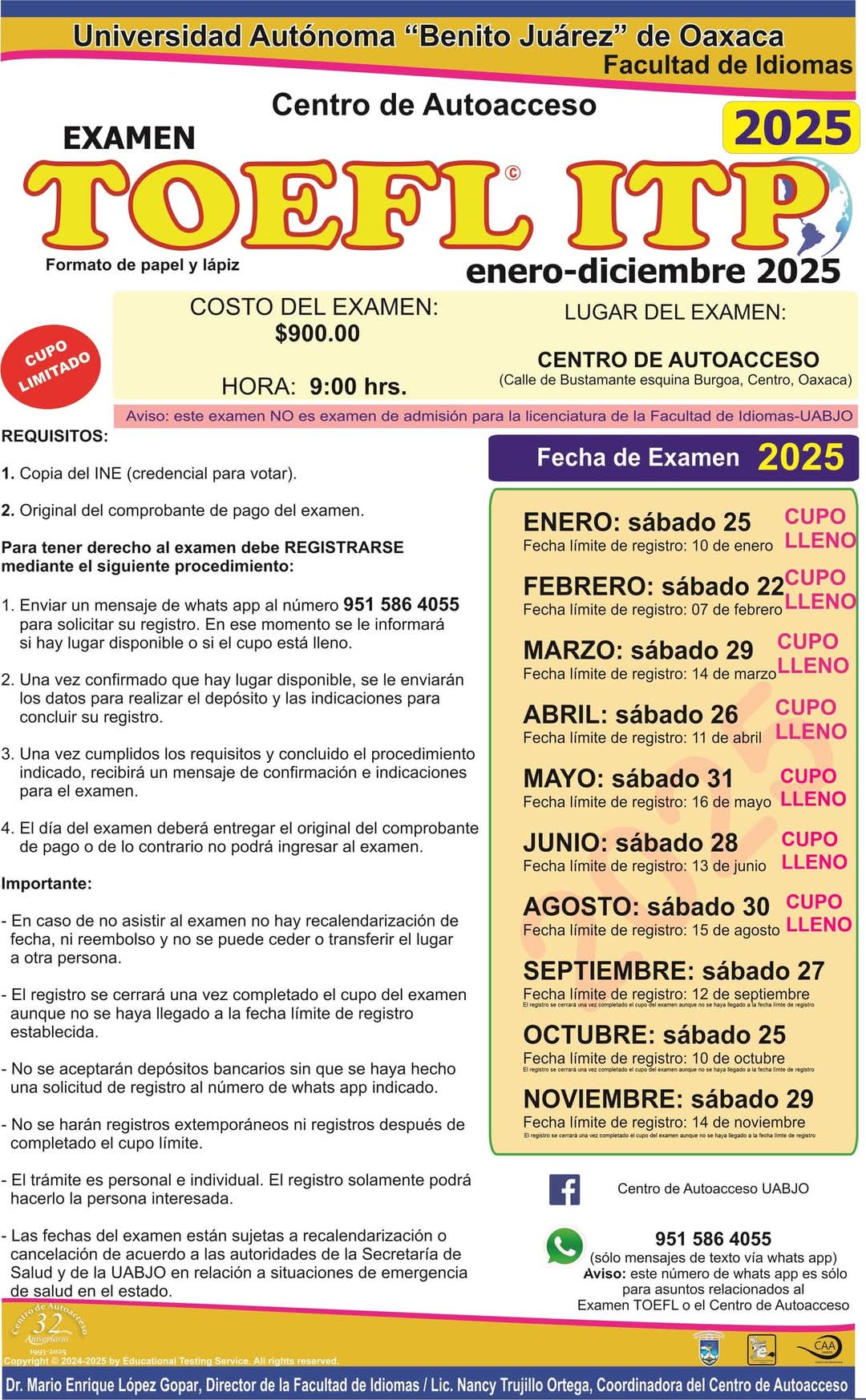 TOEFL ITP Oficial lleno Agosto 2025